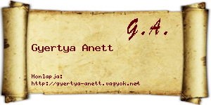 Gyertya Anett névjegykártya